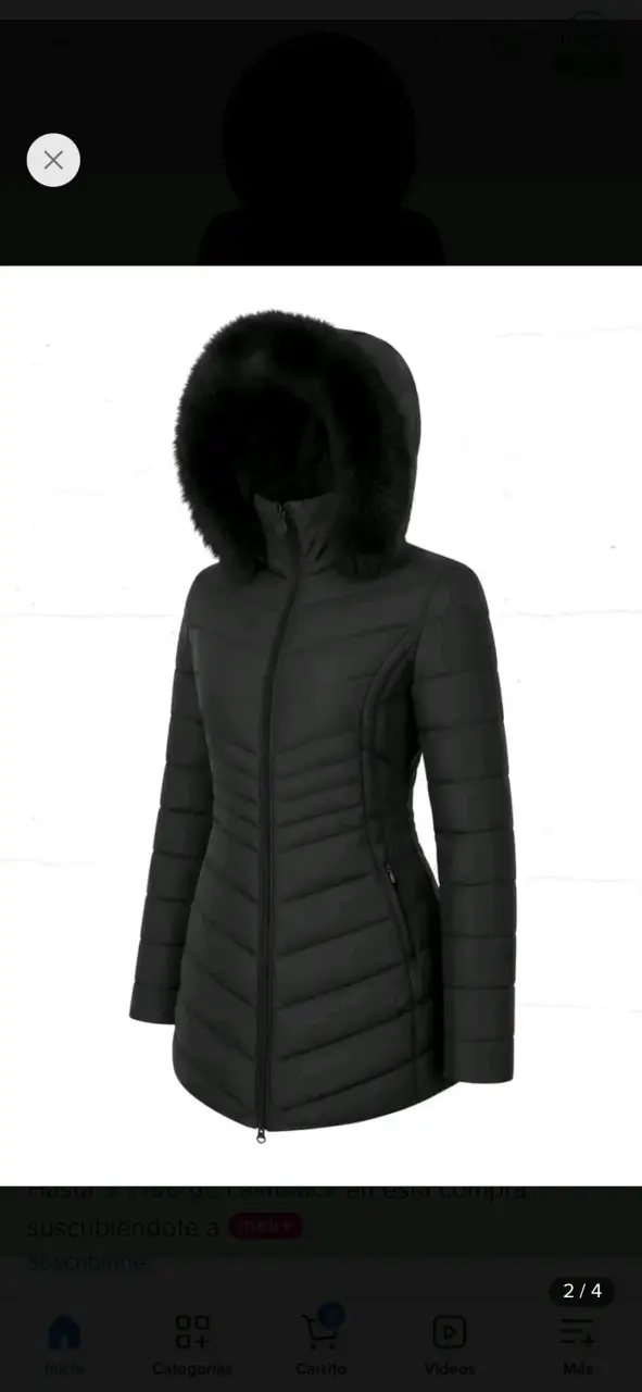 Parka O Chaqueta Larga De Dama Negras Impermeable - 2