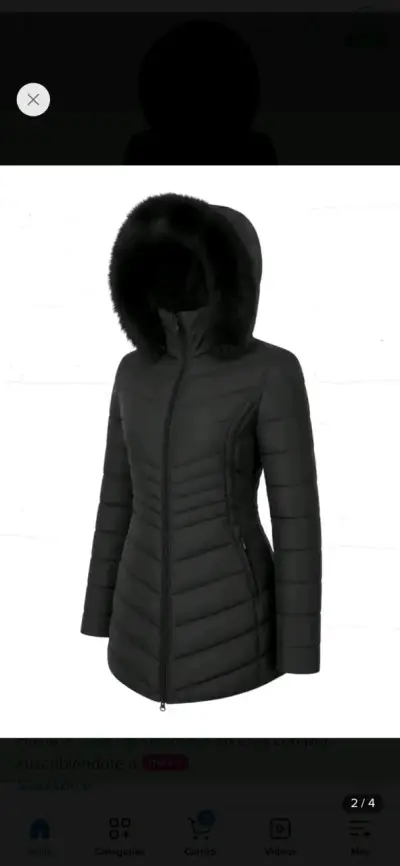 Parka O Chaqueta Larga De Dama Negras Impermeable - miniatura 2