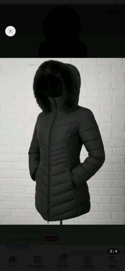 Parka O Chaqueta Larga De Dama Negras Impermeable - miniatura 3