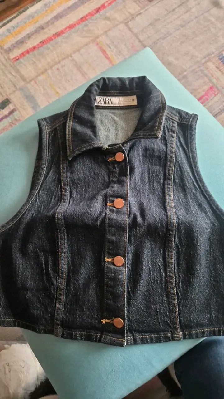 Chaleco de mezclilla sin mangas Zara - 1