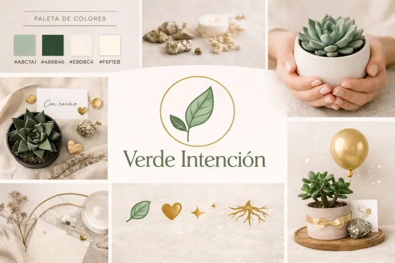 Suculenta en maceta decorativa con base de madera