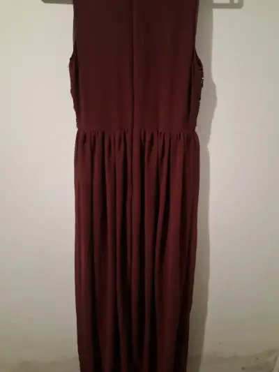 Vestido largo burdeo con lentejuelas - miniatura 6