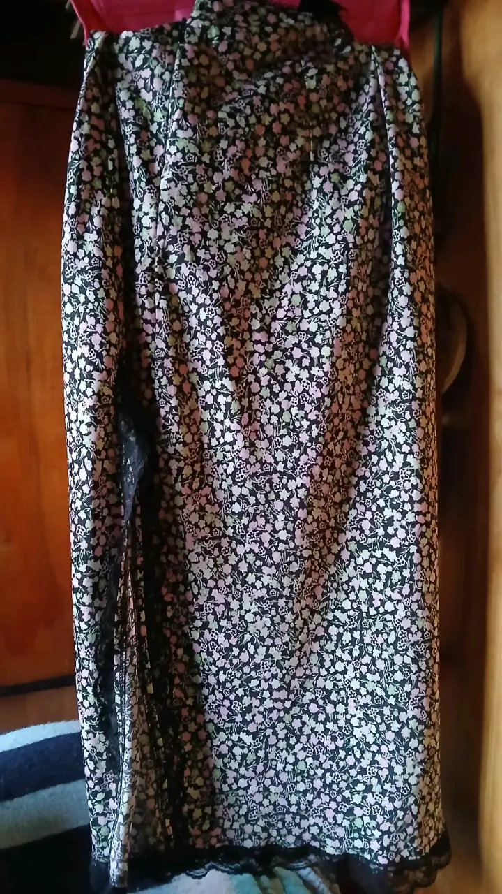 Vestido largo floral con encaje - 2
