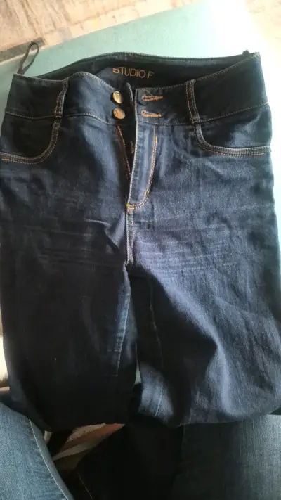 Jeans azul oscuro Studio F para mujer - miniatura 1
