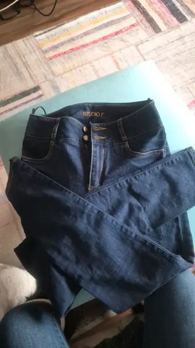 Jeans azul oscuro Studio F para mujer - miniatura 3