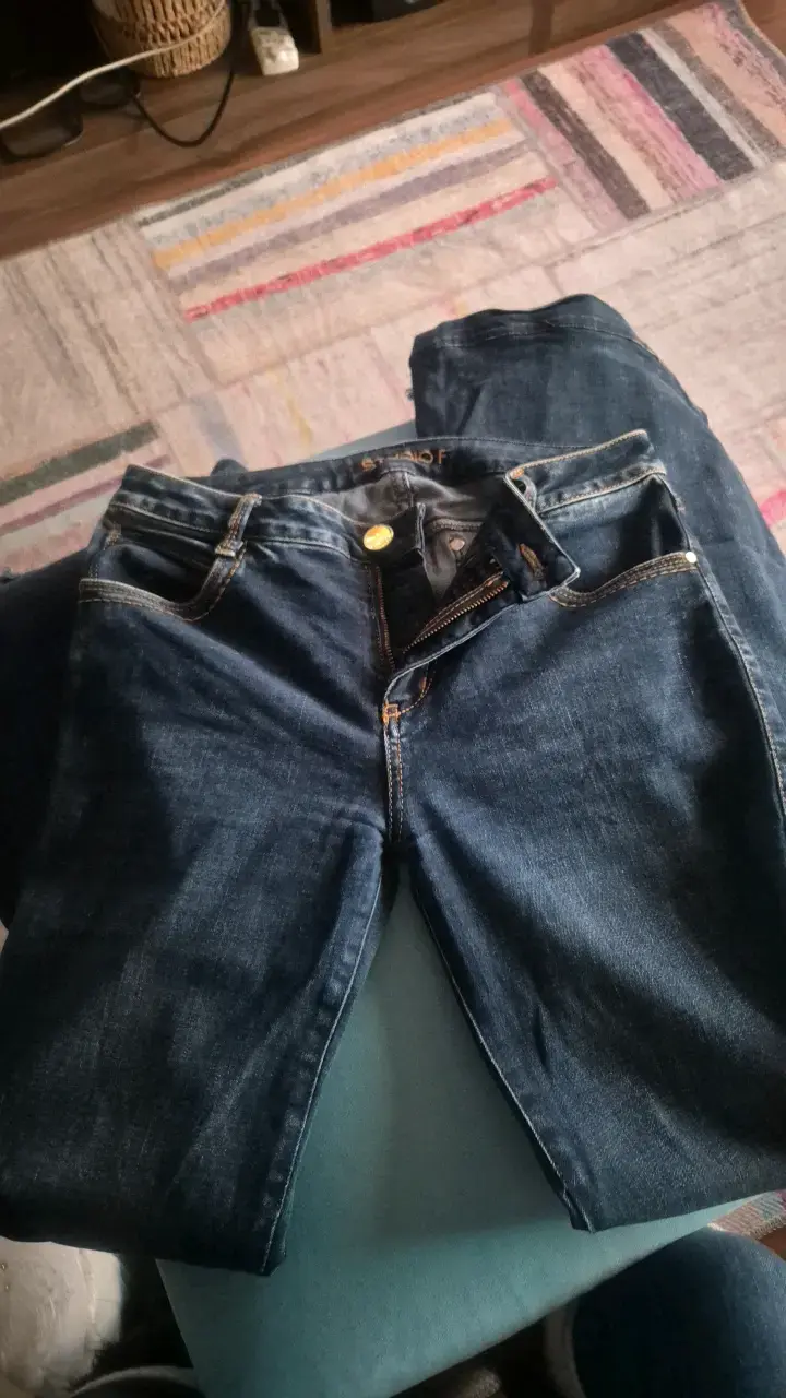 Jeans de mezclilla azul para mujer - 5