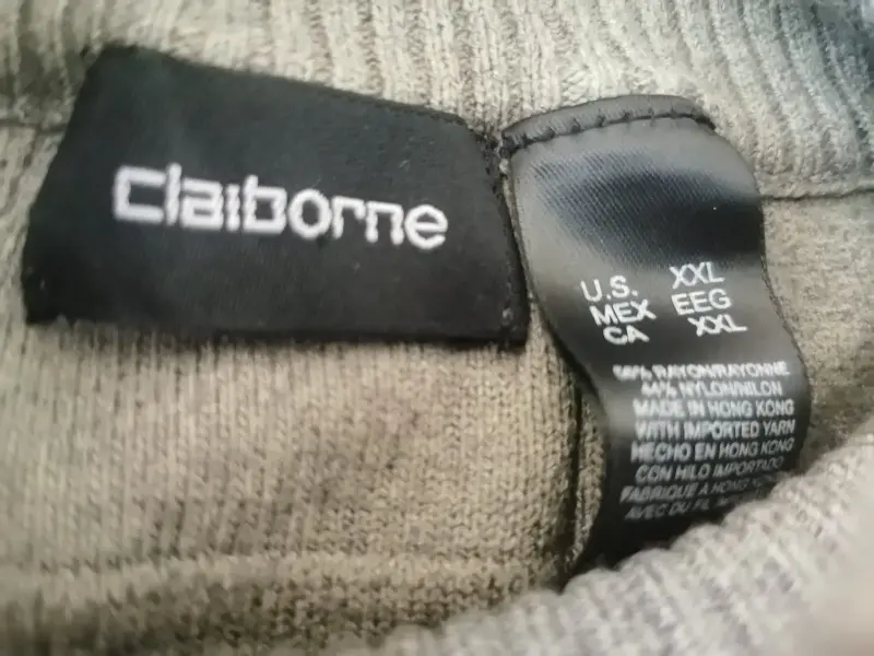 Suéter Gris Cuello Alto Claiborne XXL - 3