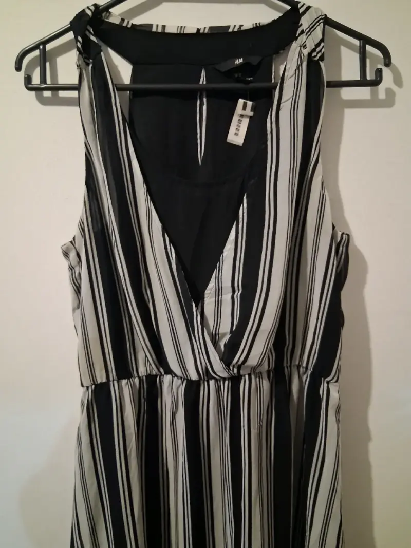 Vestido de rayas blanco y negro H&M - 2