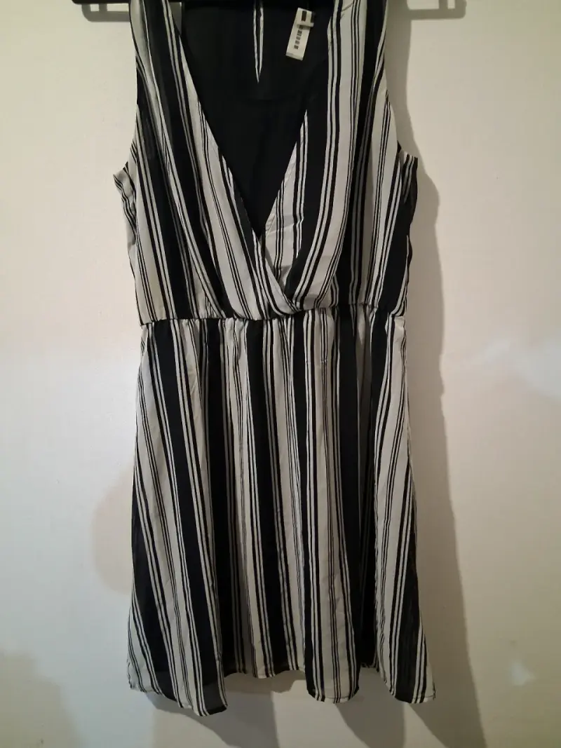 Vestido de rayas blanco y negro H&M - 3