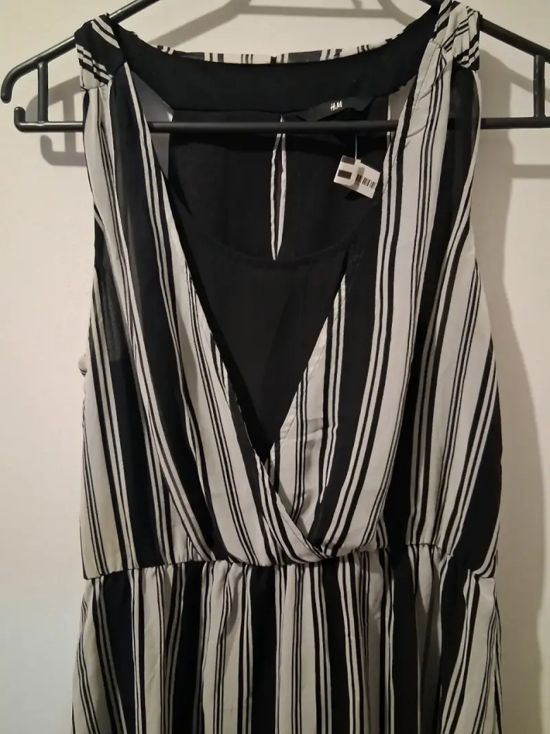 Vestido de rayas blanco y negro H&M - 4