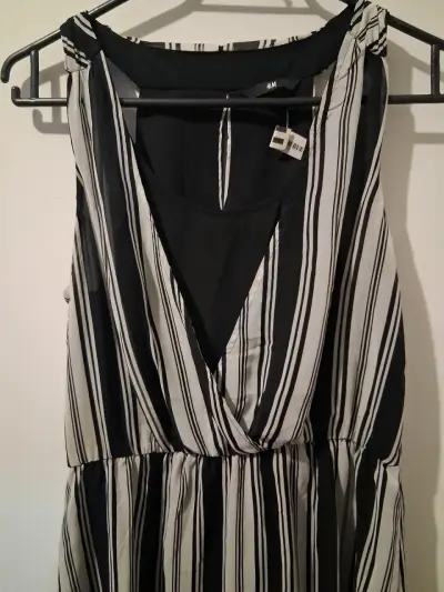 Vestido de rayas blanco y negro H&M - miniatura 4