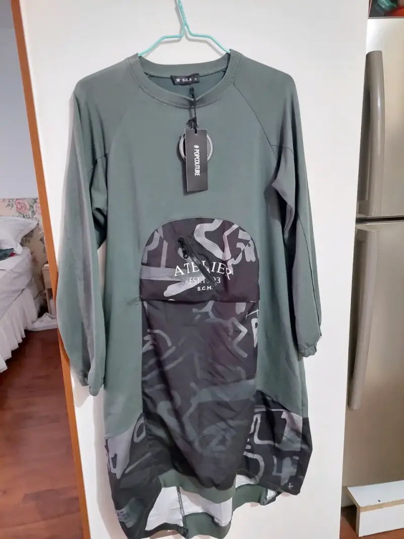 Vestido turco verde con bolsillos S.C.H.