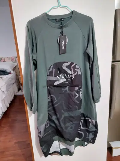 Vestido turco verde con bolsillos S.C.H. - miniatura 2