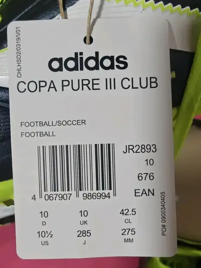 Zapatillas de fútbol Adidas Copa Pure III Club negras y verdes - miniatura 2