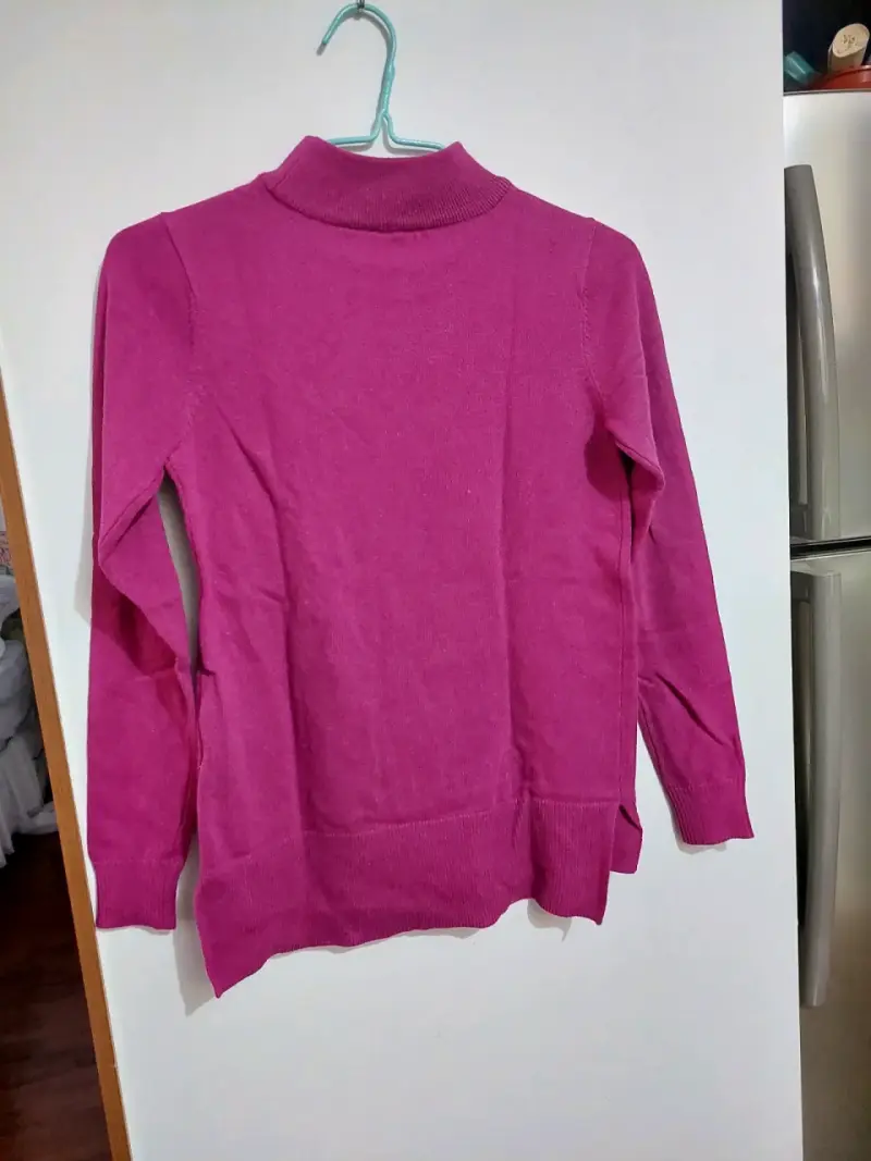 Suéter de cuello alto fucsia para mujer - 2