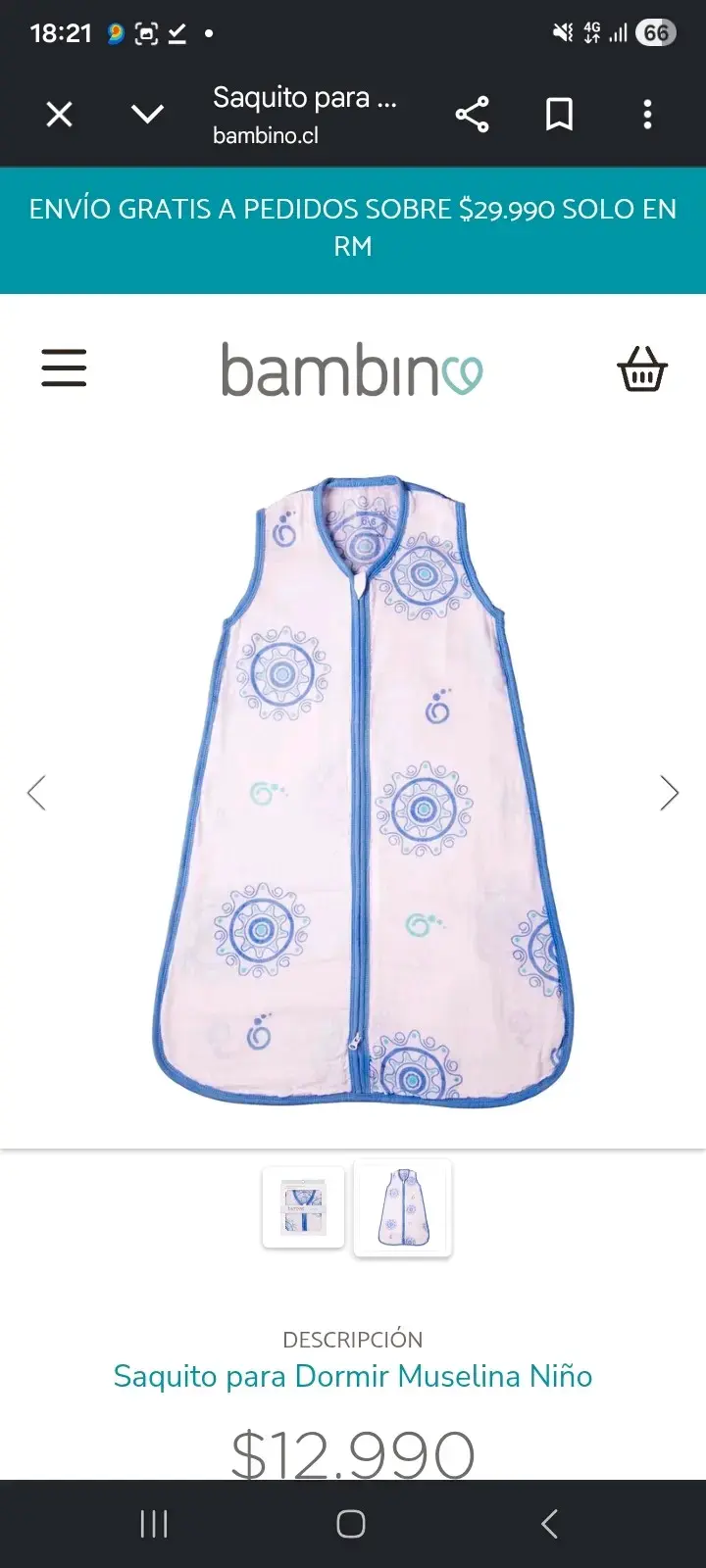 Saquito para Dormir Bambino Muselina Ultra Soft - 2