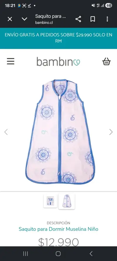 Saquito para Dormir Bambino Muselina Ultra Soft - miniatura 2