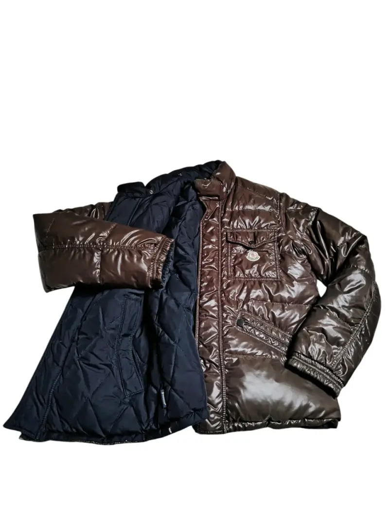 Chaqueta de plumas reversible marrón y negra - 3