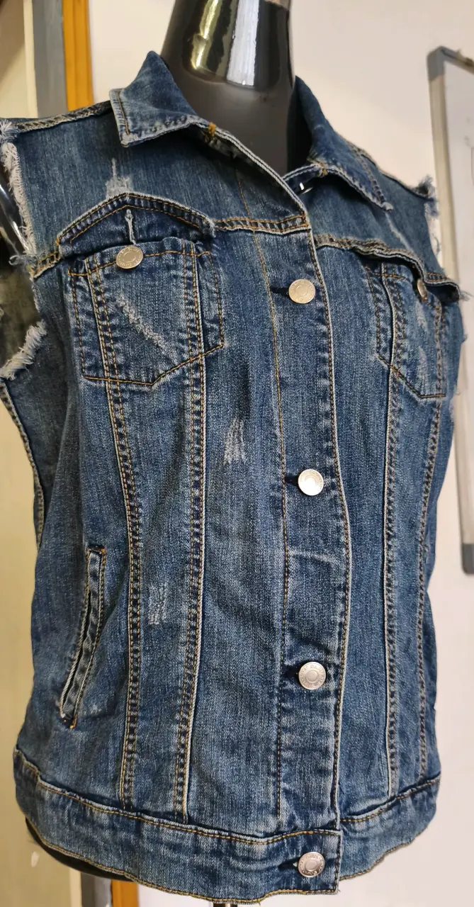 Chaleco de mezclilla sin mangas para mujer