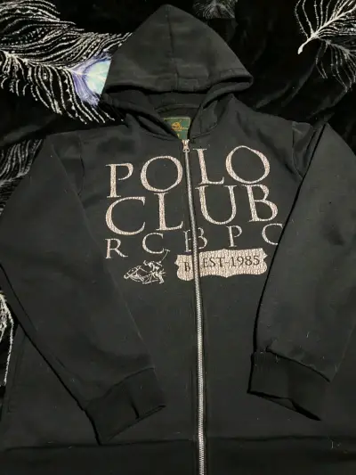 Polerón con capucha Polo Club negro - miniatura 1