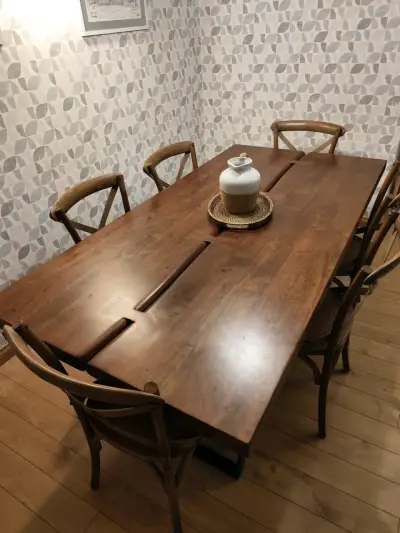 Mesa de comedor madera de acacia (sin sillas) - miniatura 1