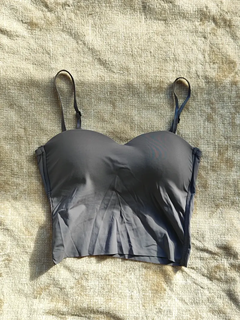 Top de tirantes gris para mujer - 1