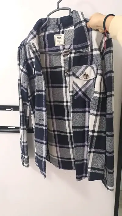 Camisa de franela a cuadros para adolescentes - miniatura 1