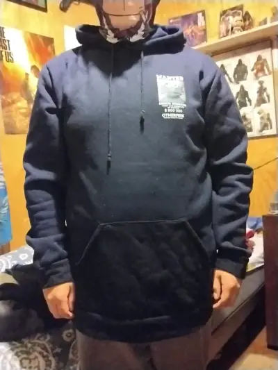 Polerón azul con capucha y diseño unisex - miniatura 1