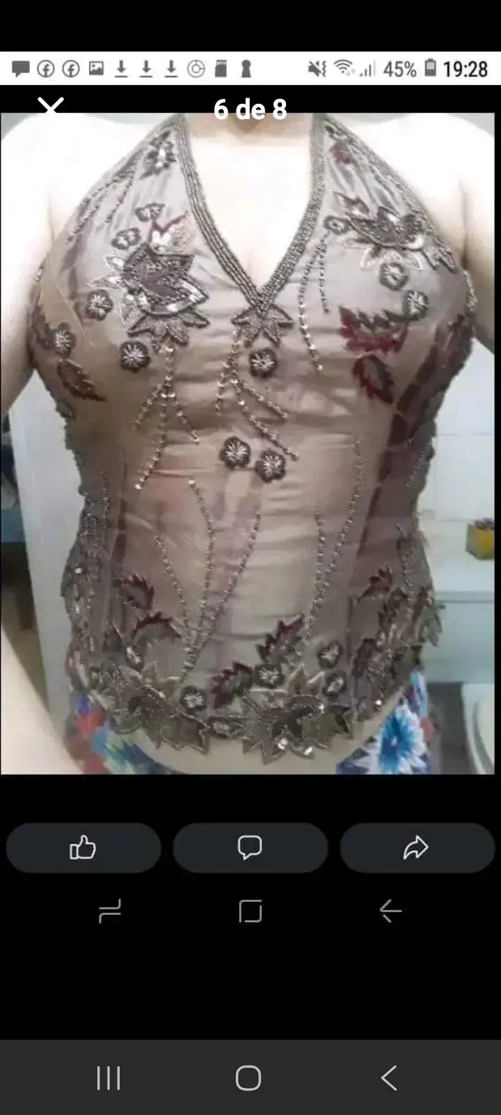 Corset de fiesta con bordado floral - 2