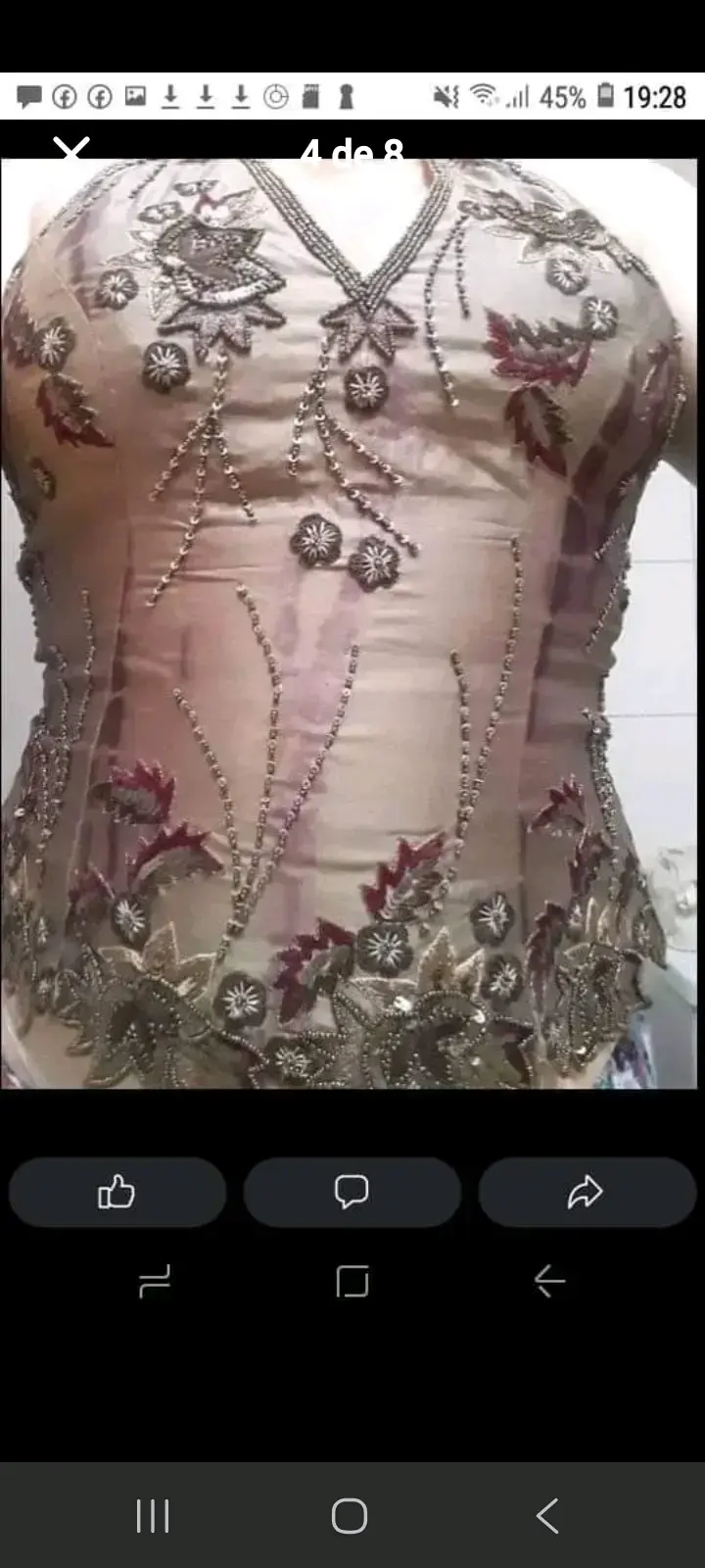 Corset de fiesta con bordado floral - 3