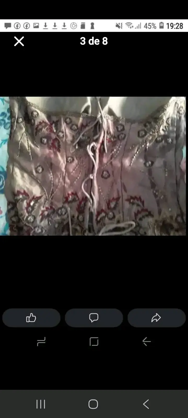 Corset de fiesta con bordado floral - 5