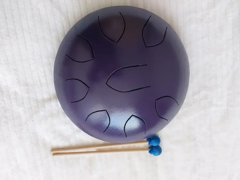 Tank drum morado con baquetas - 2