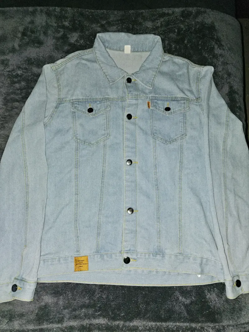 Chaqueta de mezclilla azul claro para hombre - 1