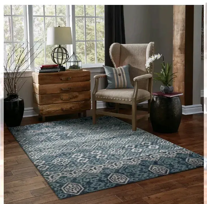 Alfombra rectangular azul Calgary 200x300 cm - 1