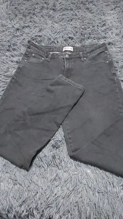 Jeans negros mujer tiro alto talla 42 - miniatura 3