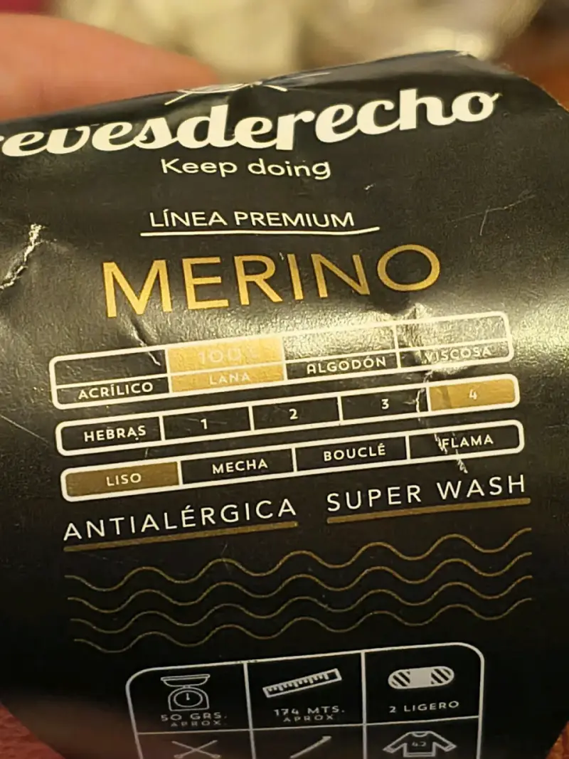 3 Ovillo de lana merino Revesderecho color naranja - 2