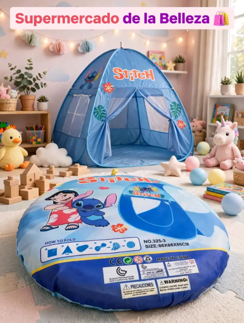 Carpa Infantil Stitch Azul Plegable - 1