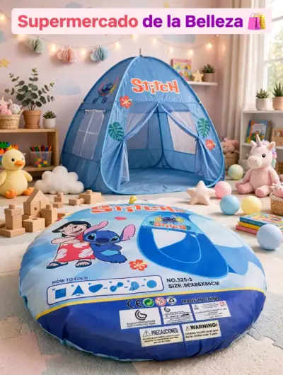 Carpa Infantil Stitch Azul Plegable - miniatura 1