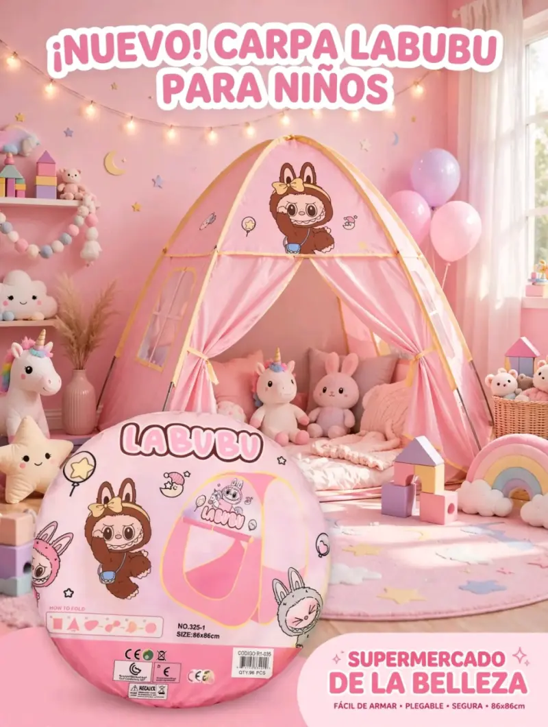 Carpa Infantil Stitch Azul Plegable - 2