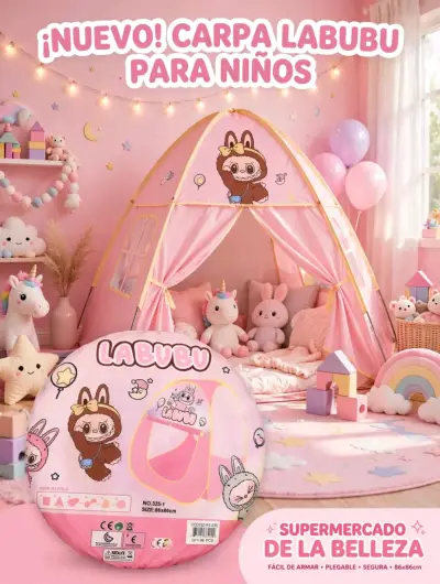 Carpa Infantil Stitch Azul Plegable - miniatura 2