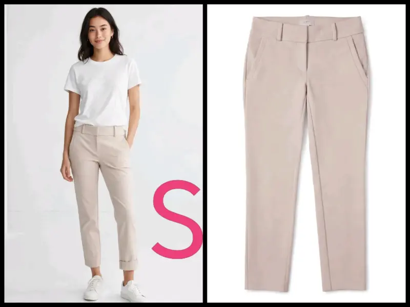 Pantalones de vestir para mujer en beige - 1