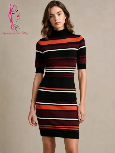 Vestido ajustado de punto para mujer - miniatura 3