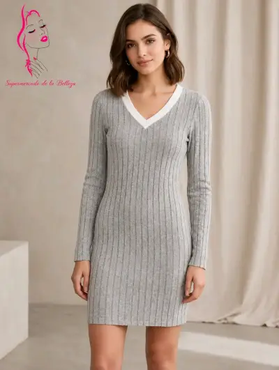 Vestido ajustado de punto para mujer - miniatura 4
