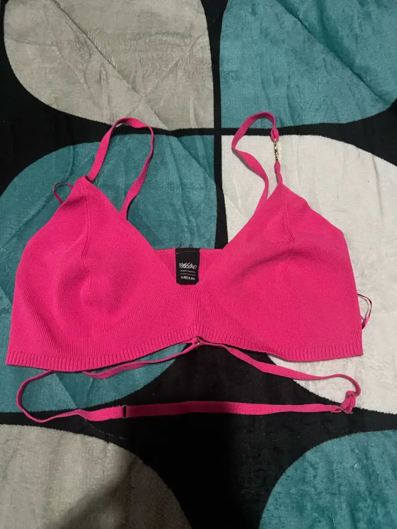 Top de tirantes rosa fucsia talla M