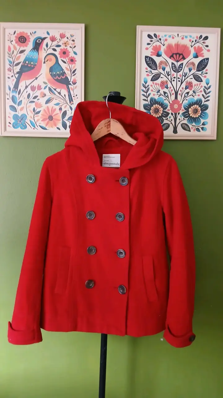 Abrigo Rojo con Capucha Aeropostale para Mujer - 4