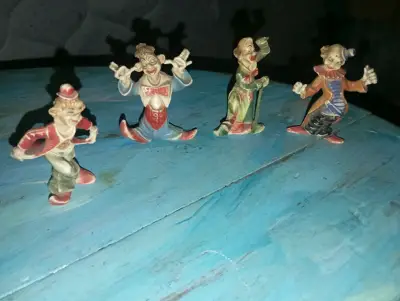Figuras de payasos de cerámica vintage - miniatura 1