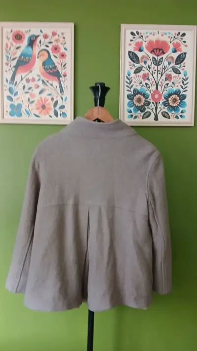 Abrigo gris de lana para mujer MAE - miniatura 3