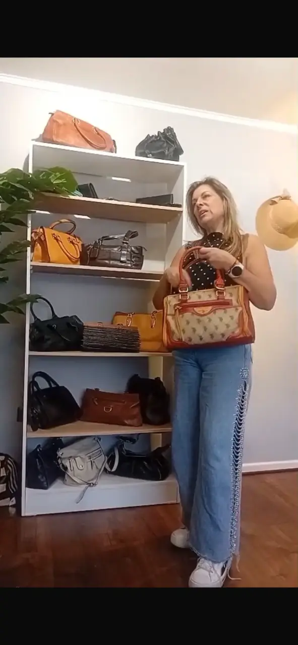 Bolso de cuero marrón para mujer - 5