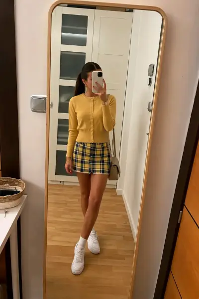 Cardigan amarillo para mujer - miniatura 1
