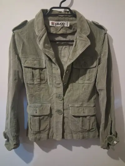 Chaqueta de cotele verde oliva Plugg talla S - miniatura 1